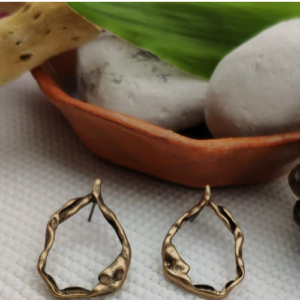 Gold Organic Hoop Earrings