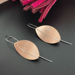 Brown Oval Leaf Earrings