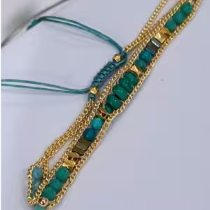 Emerald Green Stone Wrap Bracelet