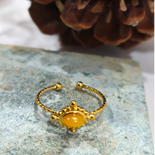 Yellow Sunburst Ring