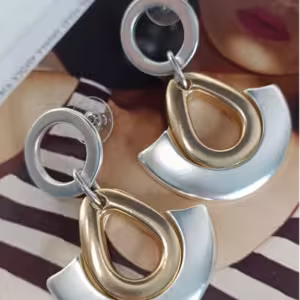 Silver Gold Arch Earrings