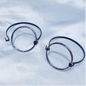Gunmetal Double Hoop Bracelet