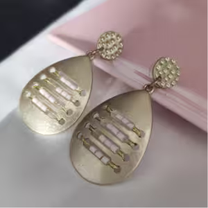 Pink Cutout Teardrop Earrings
