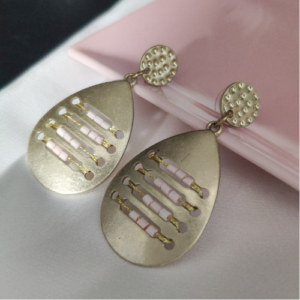 Pink Cutout Teardrop Earrings