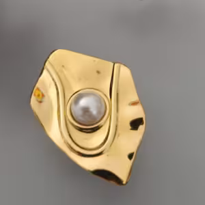 Gold Pearl Open Ring