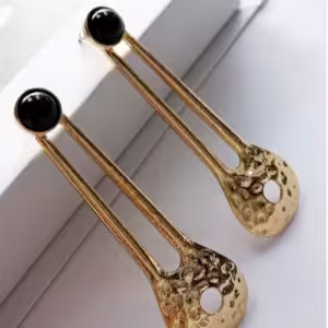 Obsidian Long Drop Earrings