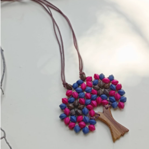 Berry Blue Tree Pendant Necklace