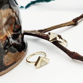 White Acrylic Triangle Ring