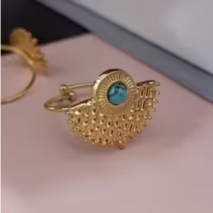 Aqua Crown Statement Ring