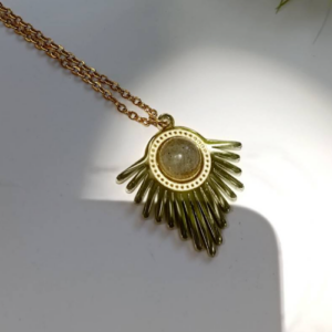 Grey Sunray Stone Necklace