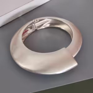 Brushed Silver Statement Cuff Bracelet