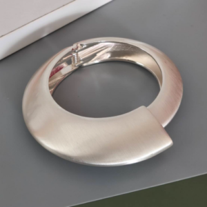 Brushed Silver Statement Cuff Bracelet