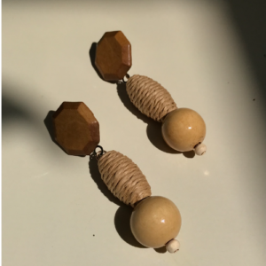Wooden Bead Drop Earrings