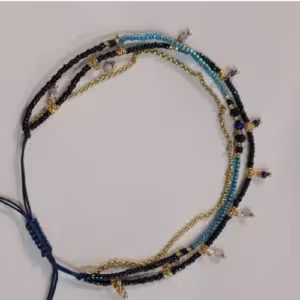 Deep Blue Multi Strand Beaded Bracelet