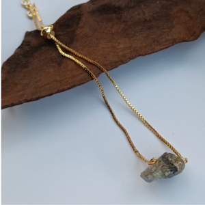 Grey Raw Stone Slider Bracelet