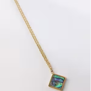 Abalone Square Pendant Necklace