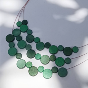 Green Disc Bib Necklace