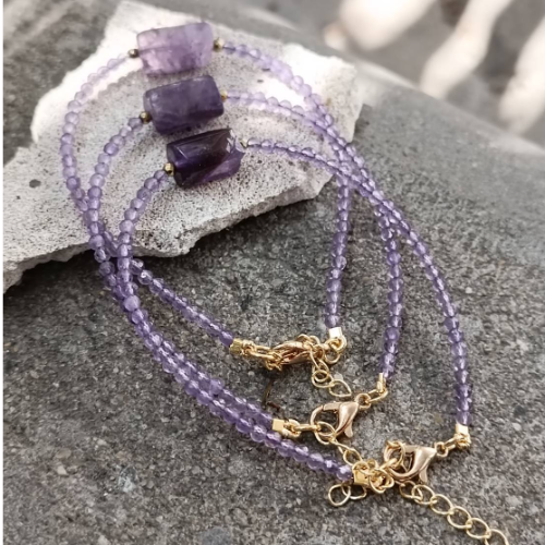 Lilac Charm Stone Bracelet