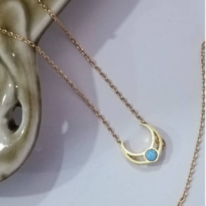 Gold Horseshoe Stone Necklace