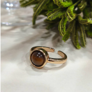 Smoky Brown Oval Stone Ring