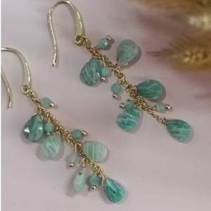Larimar Cluster Earrings