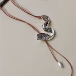 Pearl Ribbon Lariat Necklace