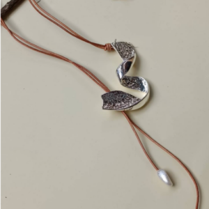 Pearl Ribbon Lariat Necklace
