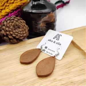 Wood Teardrop Earrings