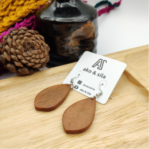 Wood Teardrop Earrings