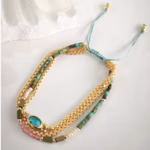 Blue Multicolor Double Strand Bracelet