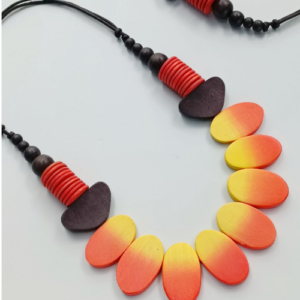 Sunset Petal Wood Necklace