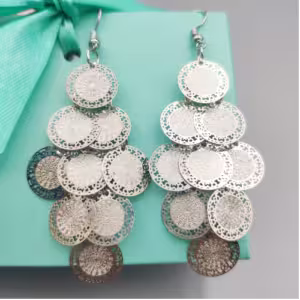 Silver Coin Cascade Earrings