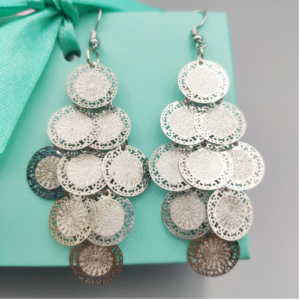 Silver Coin Cascade Earrings