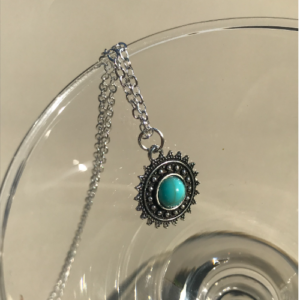 Silver Turquoise Pendant Necklace