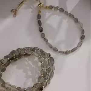 Grey Faceted Stone Bracelet