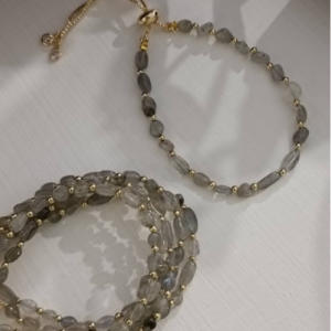 Grey Faceted Stone Bracelet