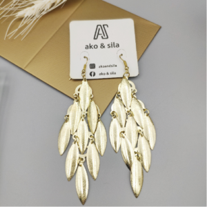 Golden Leaf Cluster Earrings