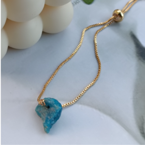 Turquoise Raw Stone Slider Bracelet