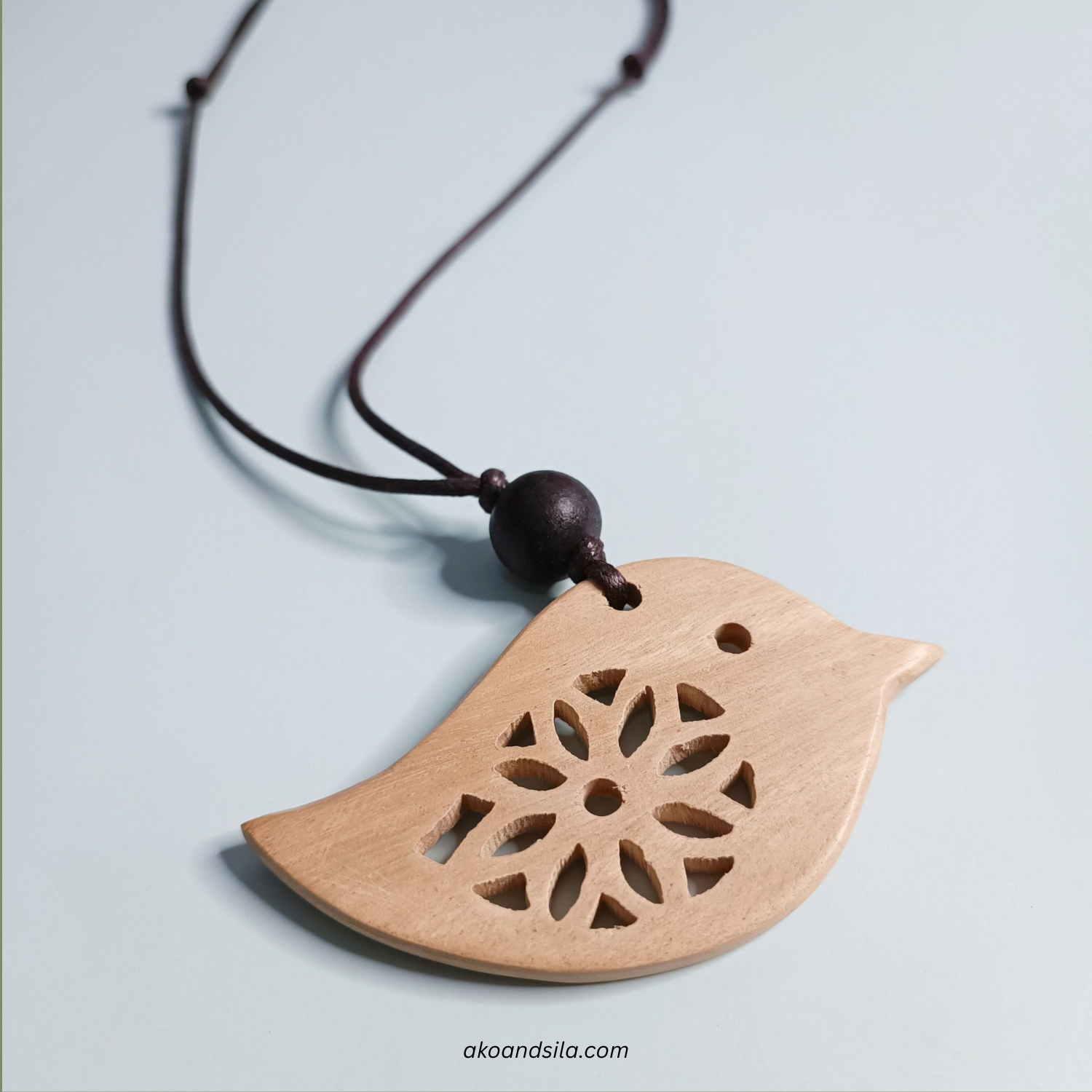 Neutral Bird Wood Necklace - Image 3