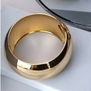 Golden Wide Bangle Bracelet
