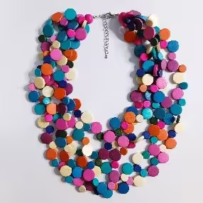 Bright Multicolor Huggie Disc Necklace