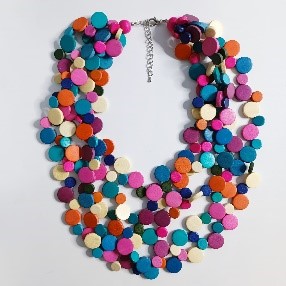 Bright Multicolor Disc Necklace