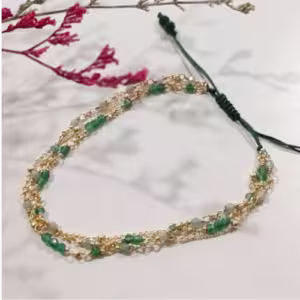 Green Multi Strand Beaded Bracelet
