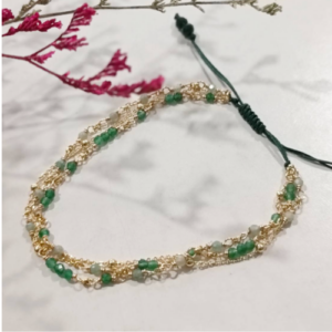 Green Multi Strand Beaded Bracelet