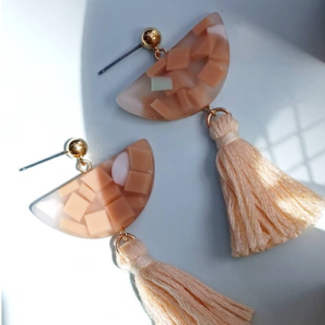 Blush Acrylic Tassel Earrings