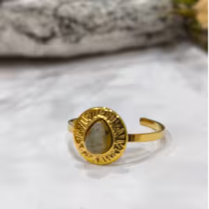 Taupe Oval Bezel Ring