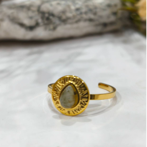 Taupe Oval Bezel Ring