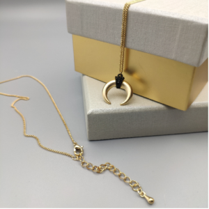 Gold Crescent Horn Necklace
