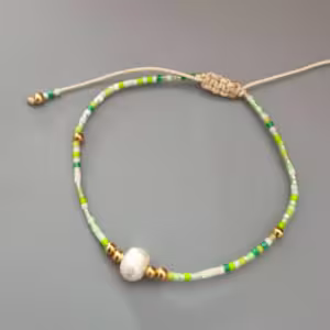 Light Green Pearl Chain Bracelet