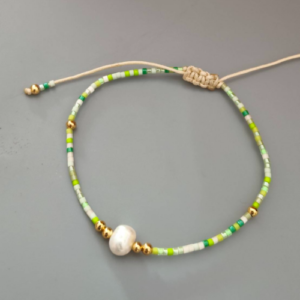Light Green Pearl Chain Bracelet